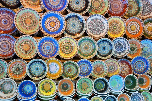 traditional Bulgarian plates with folk painting for your design