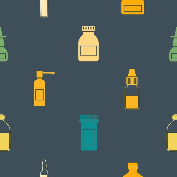 无缝模式与药用瓶为您的设计 — 图库矢量图片
