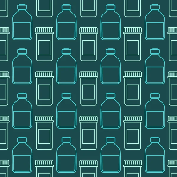 Безшовний Візерунок Пляшками Ліків Вашого Дизайну — стоковий вектор