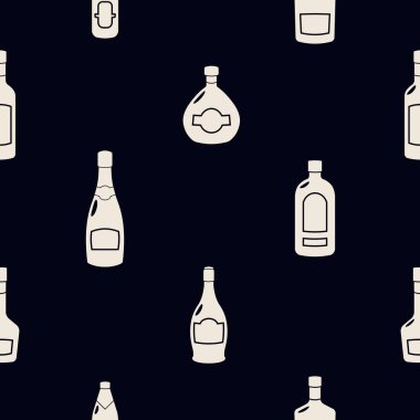 Tasarımınız için vektör alkol şişe ile Seamless Modeli