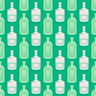 Tasarımınız için vektör alkol şişe ile Seamless Modeli
