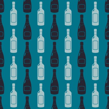Tasarımınız için vektör alkol şişe ile Seamless Modeli