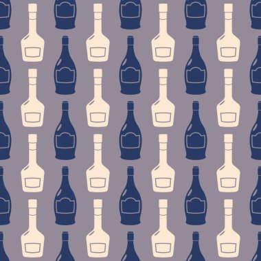 Tasarımınız için vektör alkol şişe ile Seamless Modeli