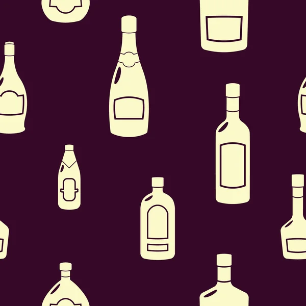 Modèle Sans Couture Avec Des Bouteilles Alcool Vectorielles Pour Votre — Image vectorielle