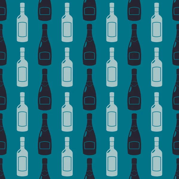 Modèle Sans Couture Avec Des Bouteilles Alcool Vectorielles Pour Votre — Image vectorielle