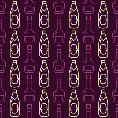 Tasarımınız için vektör alkol şişe ile Seamless Modeli
