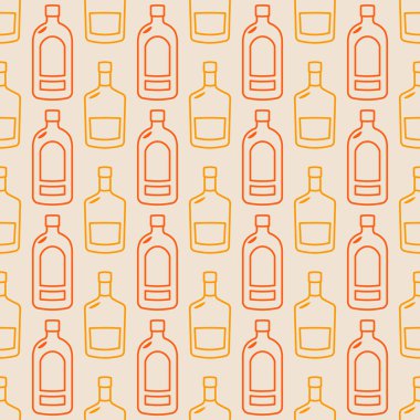 Tasarımınız için vektör alkol şişe ile Seamless Modeli