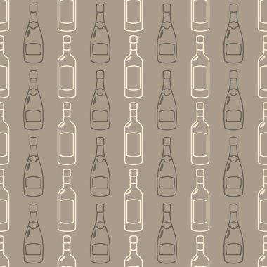 Tasarımınız için vektör alkol şişe ile Seamless Modeli