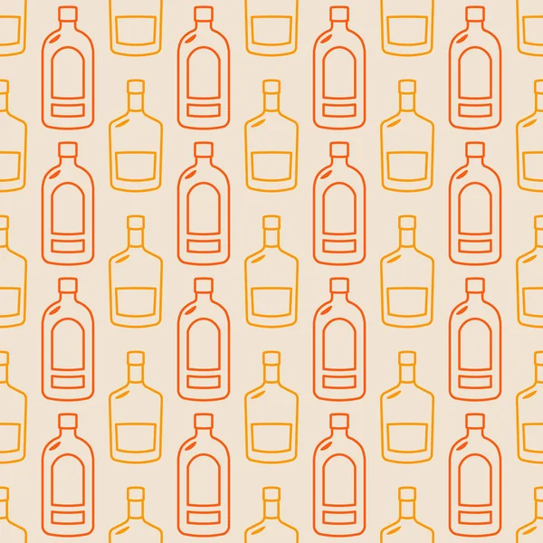 Patrón Sin Costura Con Botellas Alcohol Vectores Para Diseño — Vector de stock