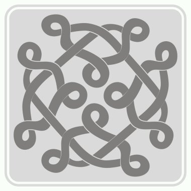 Kelt sanat ve etnik süs eşyaları ile tek renkli simge