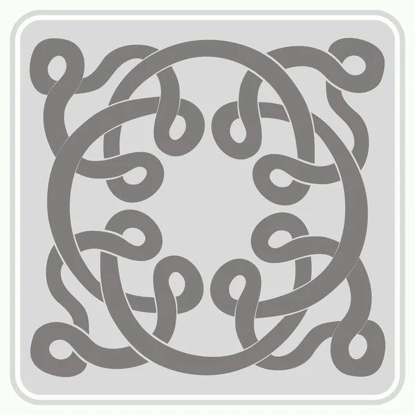 Монохромна Ікона Кельтським Мистецтвом Етнічними Орнаментами — стоковий вектор
