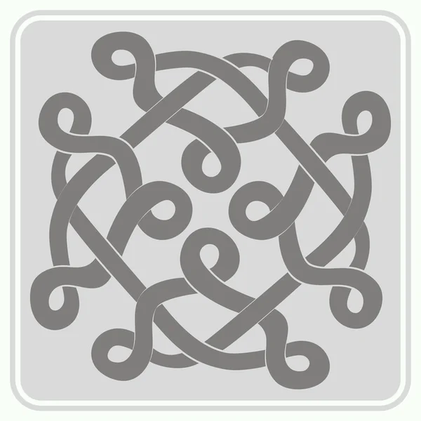 Icône Monochrome Avec Art Celtique Ornements Ethniques — Image vectorielle