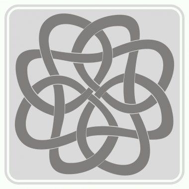 Kelt sanat ve tasarım için etnik süs eşyaları ile tek renkli simge