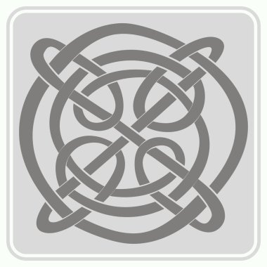 Kelt sanat ve tasarım için etnik süs eşyaları ile tek renkli simge