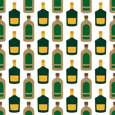 Tasarımınız için vektör alkol şişe ile Seamless Modeli