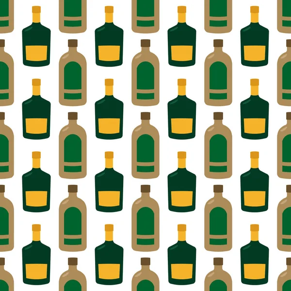 Modèle Sans Couture Avec Des Bouteilles Alcool Vectorielles Pour Votre — Image vectorielle