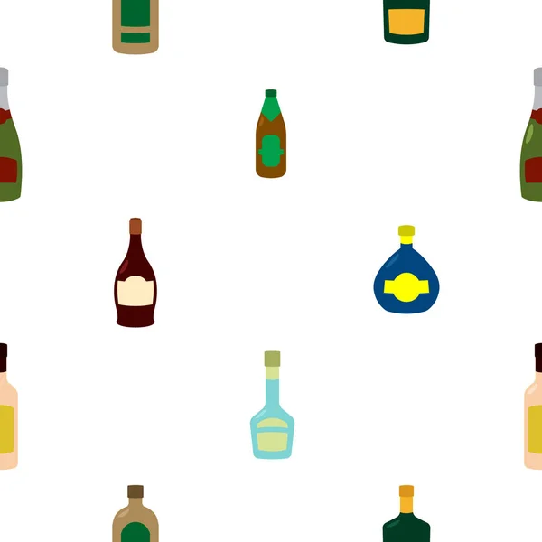 Modèle Sans Couture Avec Des Bouteilles Alcool Vectorielles Pour Votre — Image vectorielle