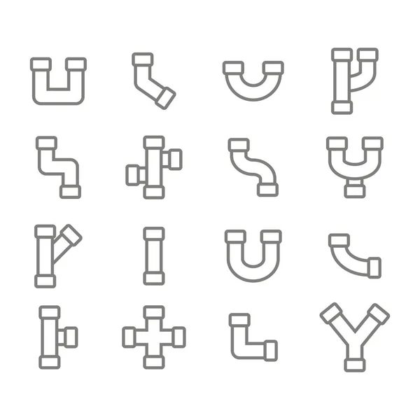 Monochrome Icon Set Vector Pipes Your Design — Stock Vector