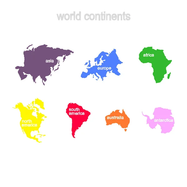 Ensemble Icônes Monochromes Avec Continents Mondiaux Pour Votre Design — Image vectorielle