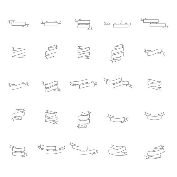 Монохромный Комплект Векторными Баннерами Лент Вашего Дизайна — стоковый вектор