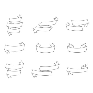 tek renkli vektör afiş şeritler tasarımınız için ayarla