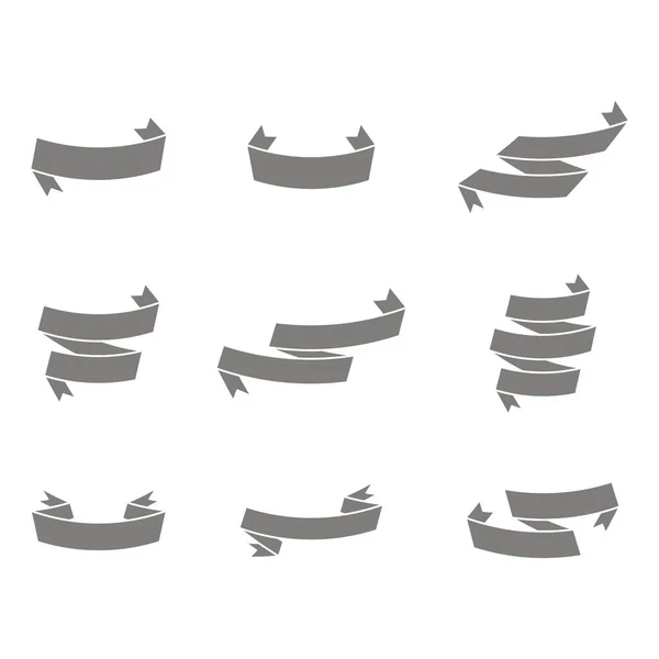 Monochrome Set Vector Banners Ribbons Your Design — Stock Vector