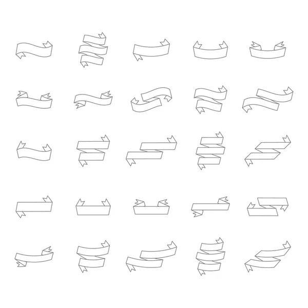 Монохромный Комплект Векторными Баннерами Лент Вашего Дизайна — стоковый вектор