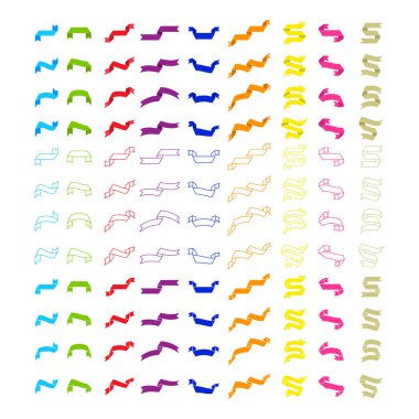 tek renkli vektör afiş şeritler tasarımınız için ayarla