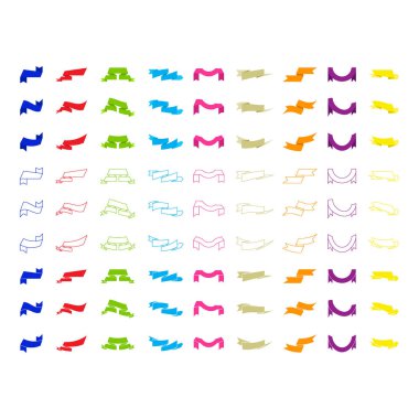 tek renkli vektör afiş şeritler tasarımınız için ayarla