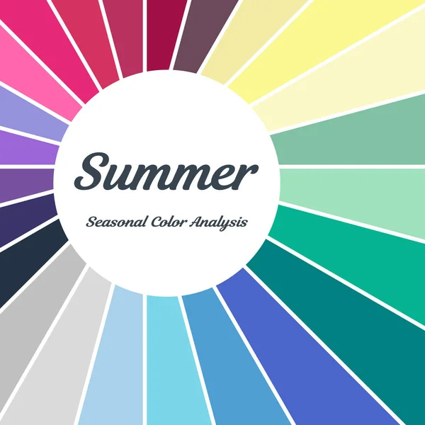 Stock Vector Color Guide Seasonal Color Analysis Palette Summer Type — Stock Vector