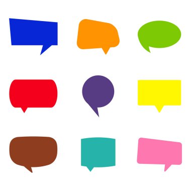 tek renkli vektör konuşma balonları tasarımınız için ile ayarla