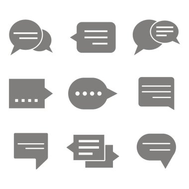 tek renkli vektör konuşma balonları tasarımınız için ile ayarla