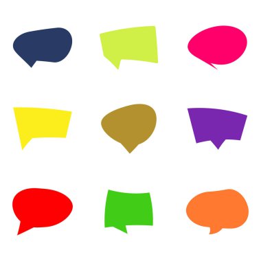 tek renkli vektör konuşma balonları tasarımınız için ile ayarla