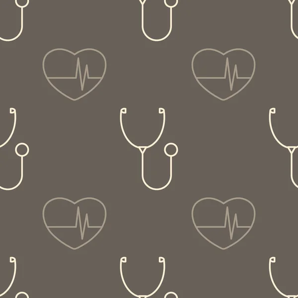 Бесшовный Шаблон Иконками Линии Медицины Вашего Дизайна — стоковый вектор