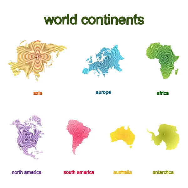 Набор Монохромных Икон Мировыми Континентами Вашего Дизайна — стоковый вектор