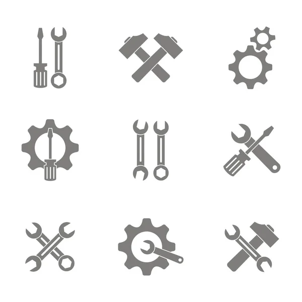 Conjunto Monocromo Con Iconos Reparación Vectores Para Diseño — Archivo Imágenes Vectoriales