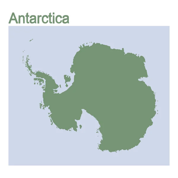 Vector Illustration Map Continent Antarctica — Stock Vector