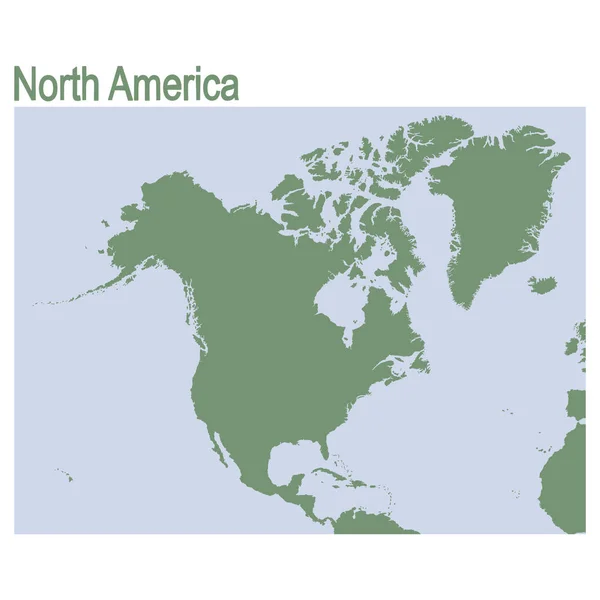 Vektorabbildung Mit Karte Des Kontinents Nordamerika — Stockvektor