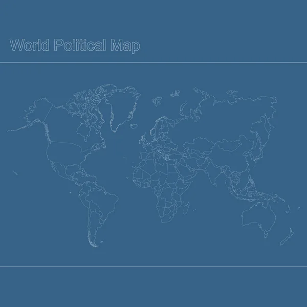 Ilustración Vectorial Con Mapa Político Mundial — Vector de stock