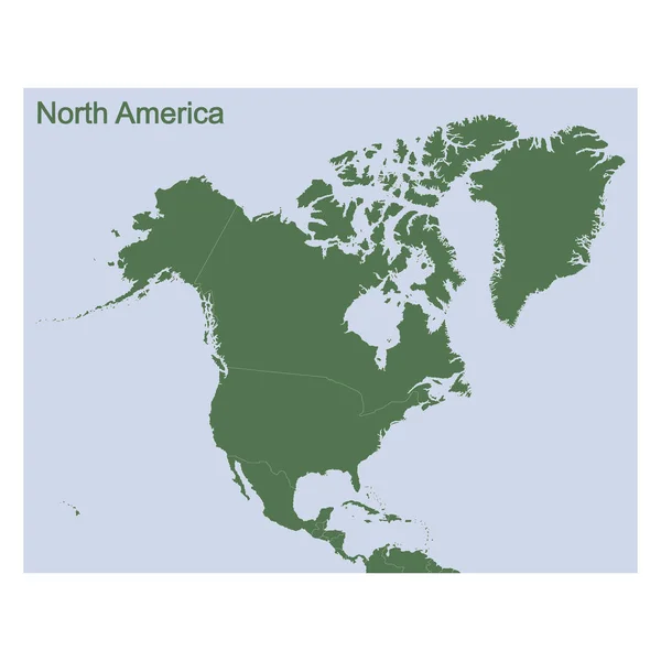 Illustrazione Vettoriale Con Mappa Politica Del Nord America — Vettoriale Stock