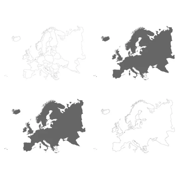 Vector Illustration Political Maps Europe — Stock Vector