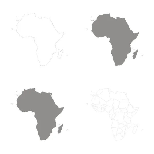 Afrika Politik Haritaları Ile Vektör Illüstrasyonu — Stok Vektör