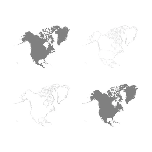 Vektorillustration Mit Politischen Karten Nordamerikas — Stockvektor