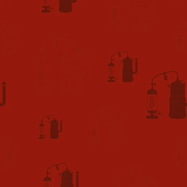 Seamless Pattern Vintage Distillation Apparatus — ストックベクタ