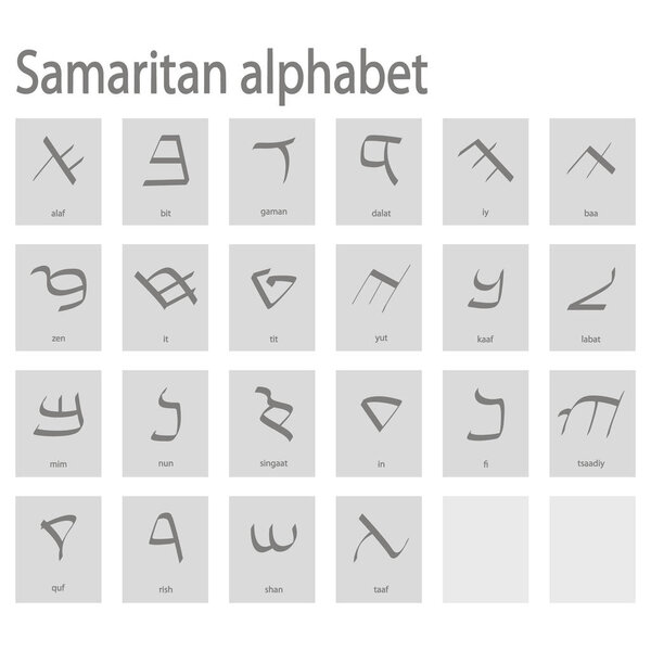 Набор монохромных икон с самаритянским алфавитом

