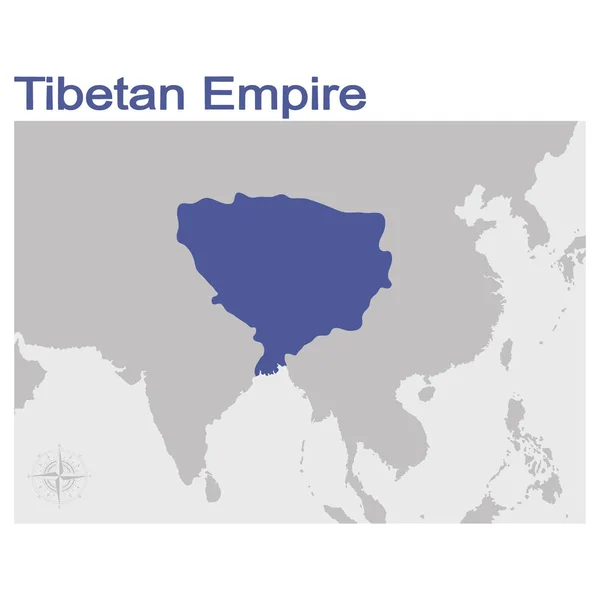 Illustration Vectorielle Avec Carte Empire Tibétain — Image vectorielle