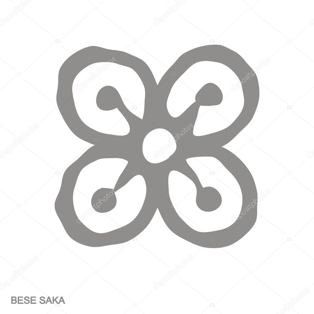 Vector monochrome icon with Adinkra symbol Bese Saka