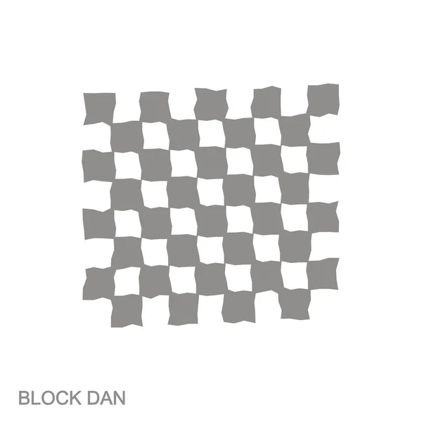 Vector Monochrome Icon Adinkra Symboc Block Dan — 스톡 벡터