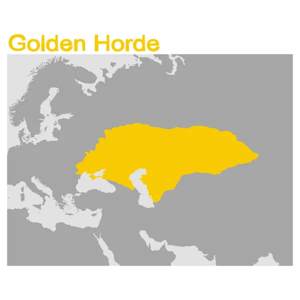 Vector Illustration Map Golden Horde — Stock Vector