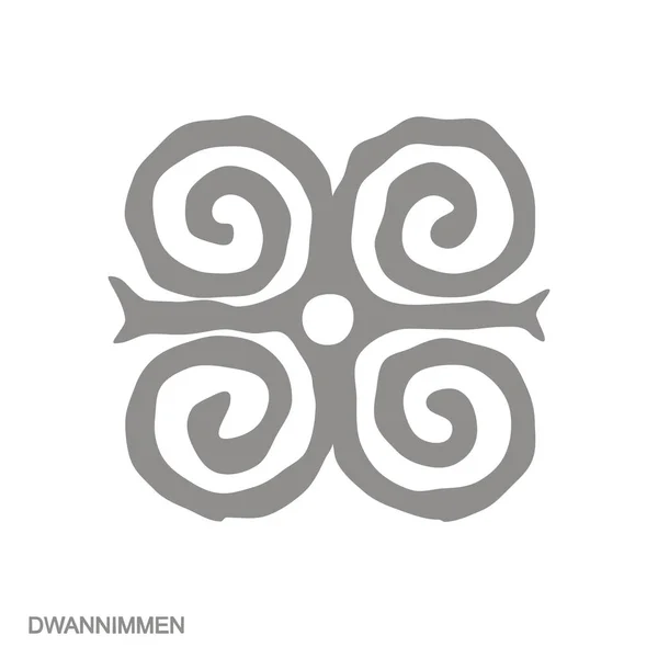 Ícone Monocromático Vetorial Com Símbolo Adinkra Dwannimmen — Vetor de Stock